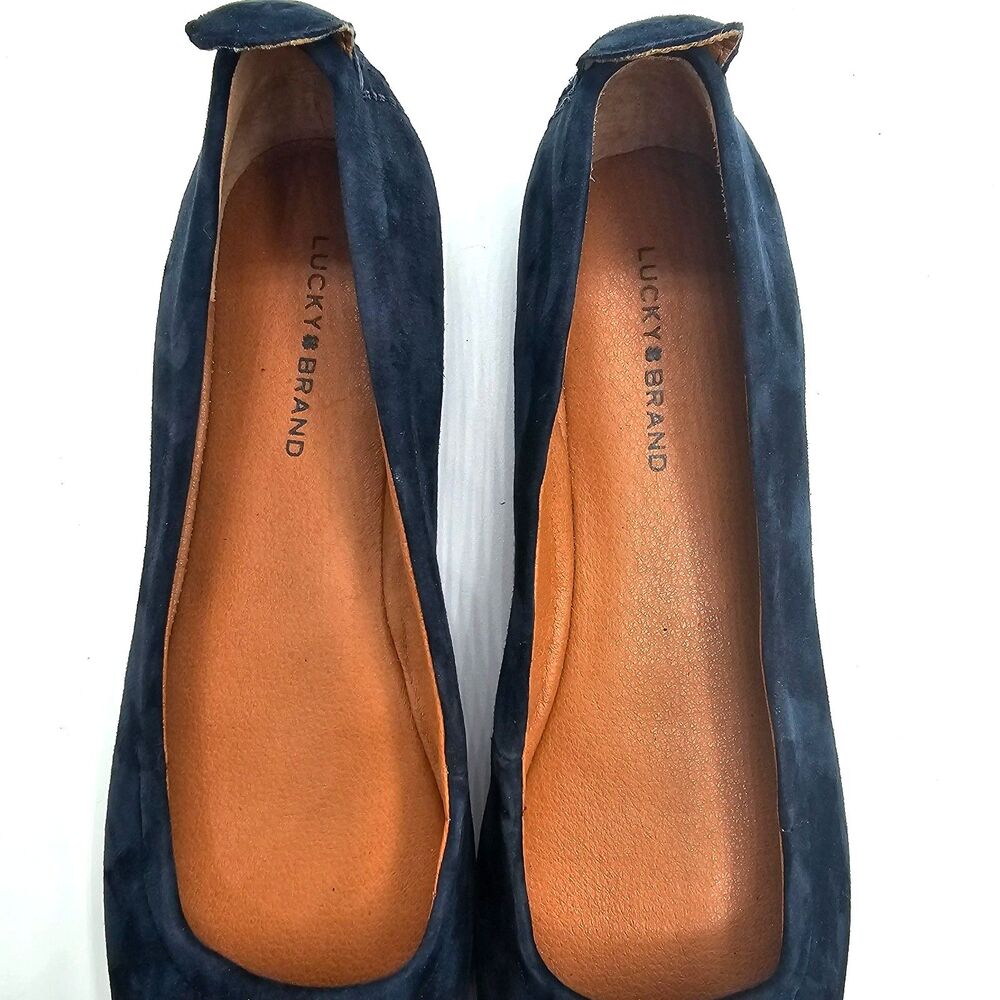Lucky Brand Navy Suede Ballet Flats Women’s 8.5 Slip On Classic - Picture 9 of 9